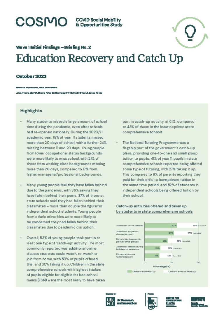 Briefing No. 2 - Education recovery and catch up