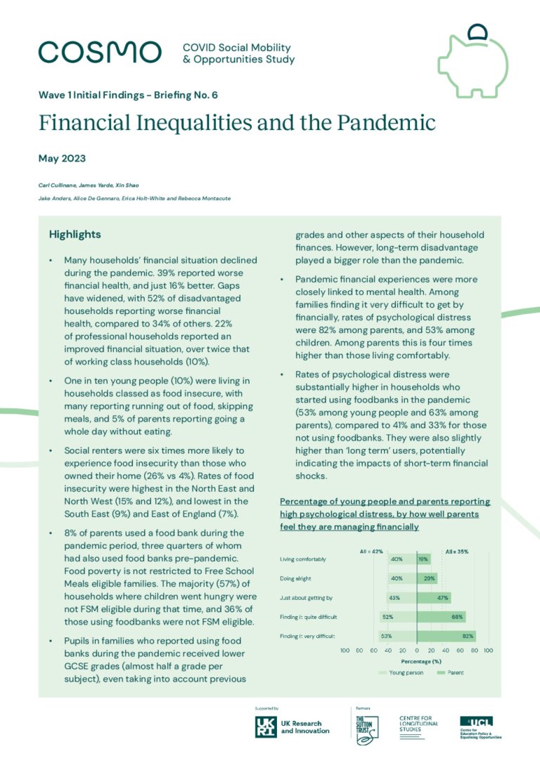Briefing No. 6 - Financial Inequalities and the Pandemic