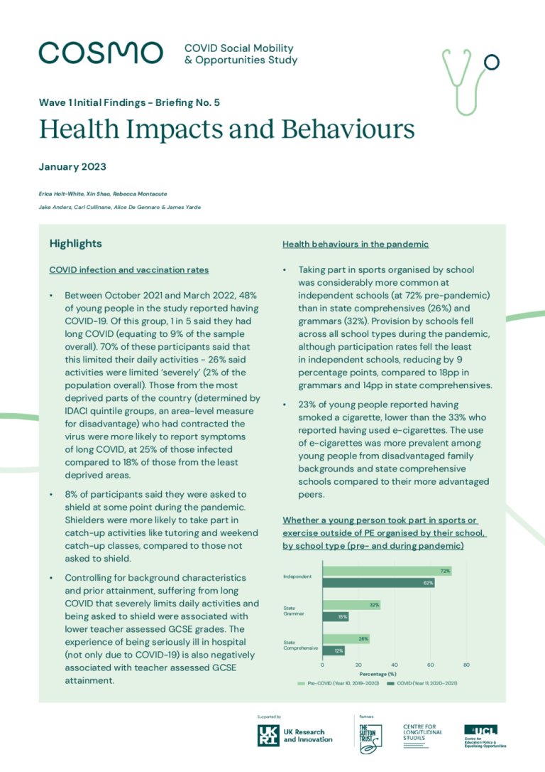 Briefing No. 5 - Health Impacts and Behaviours